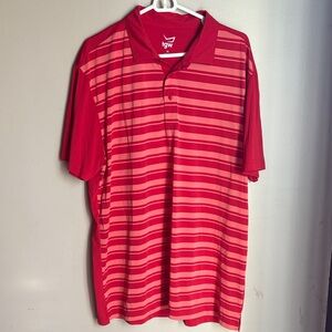 The Golf Wearhouse (TGW) Men's Red Striped Polo Shirt